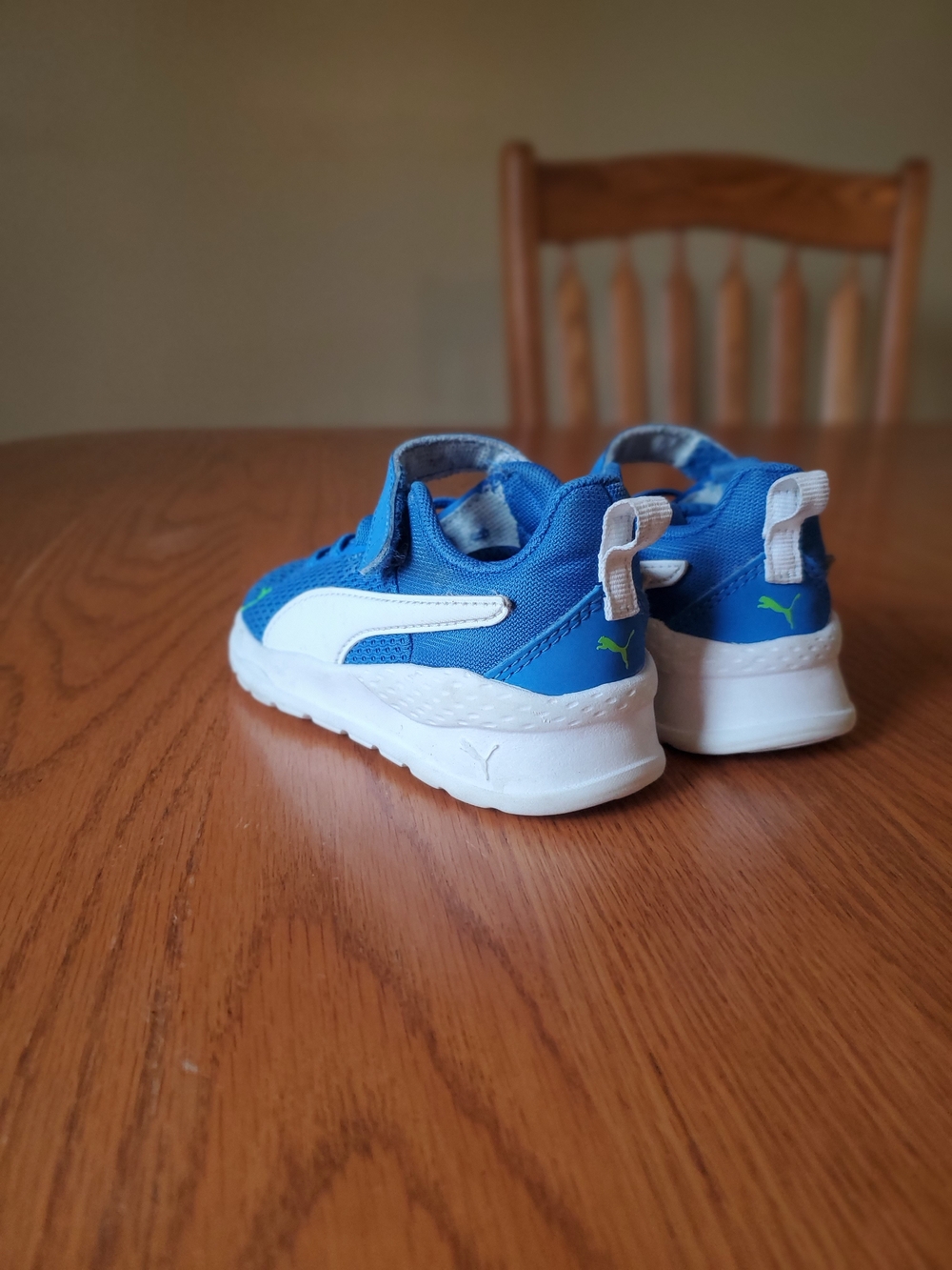Puma Kids Bright Blue & White Hook-and-Loop Sneakers - Picture 2 of 4